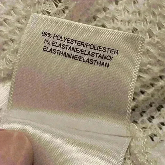 Jones New York SignatureWoman White Open Crochet Knit 3/4 Sleeve Cardigan Sz 1X - Picture 6 of 12